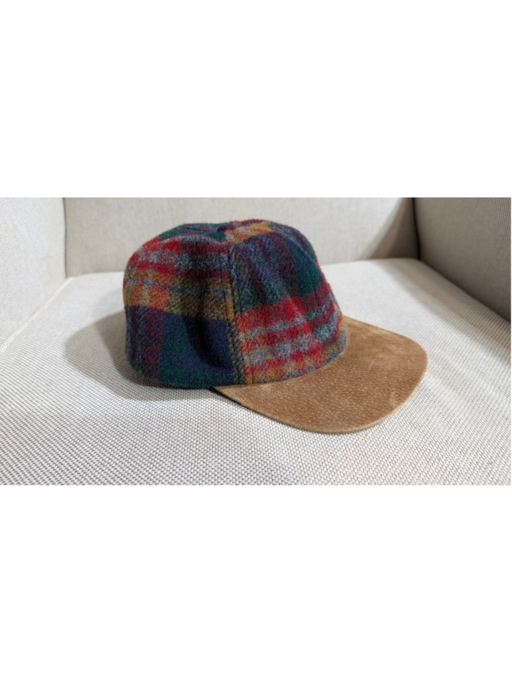 Women's Unbranded Plaid Wool Baseball Cap One Size Multi-color Brown